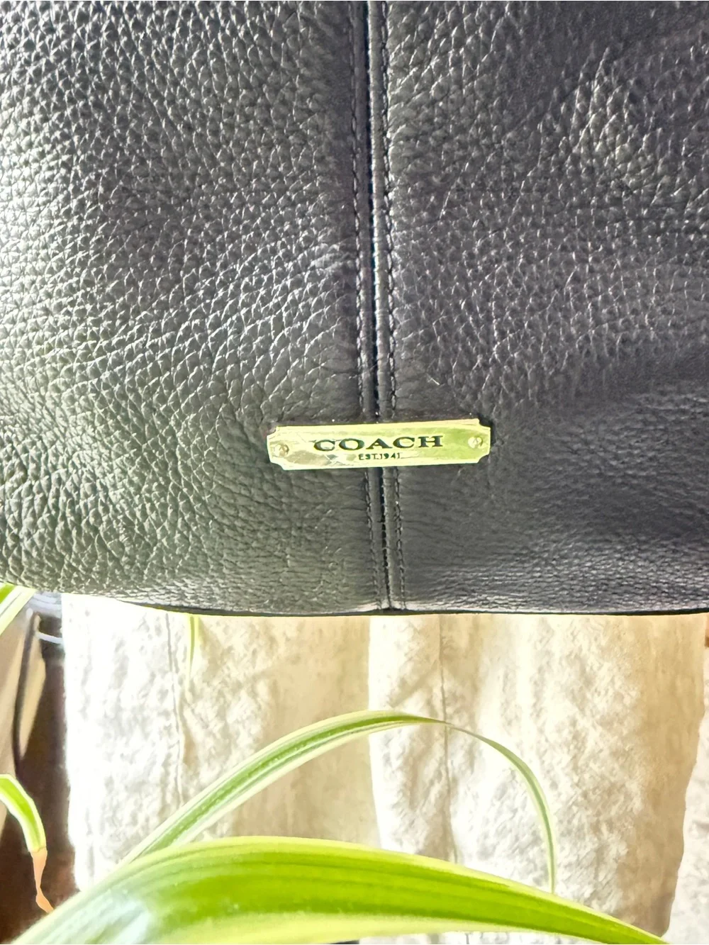 Coach Avery Black Pebbled Leather Large Hobo Bag F23309 – Teal Interior